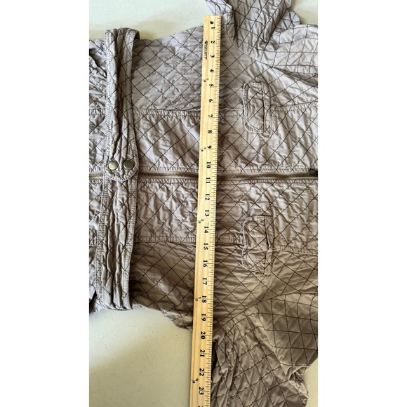 XCVI Jacket XL Taupe Diamond Quilted Belted Moto Utility Military Safari Classic - Picture 5 of 16